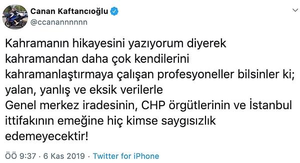 'Genel merkez iradesinin, CHP örgütlerinin ve İstanbul ittifakının emeğine hiç kimse saygısızlık edemeyecektir'