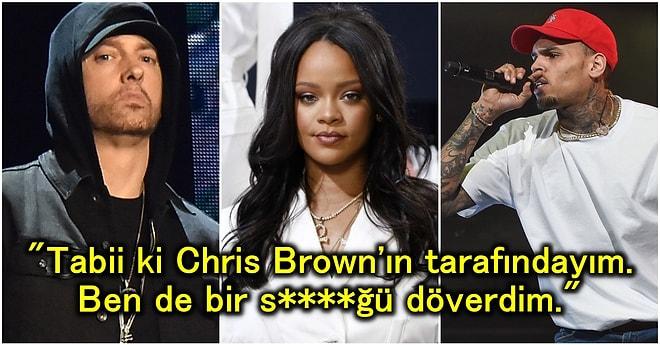 Ortalık Karışır! Eminem, Sızan Şarkısında Chris Brown'ın Rihanna'yı Darp Etmesini Haklı Bulduğunu Söyledi