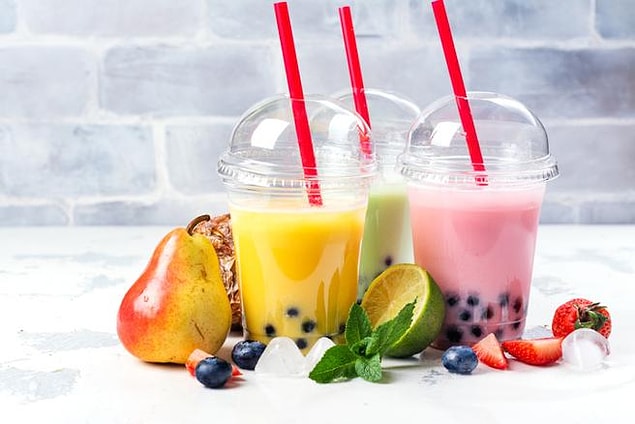 Bubble Tea yapmak için gerekli malzemeler: