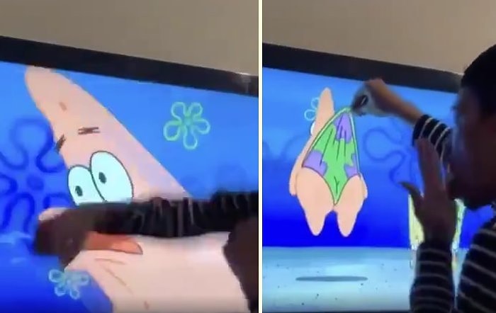 Sünger Bob'a Kendini de Dahil Eden Gencin Kaydettiği Eğlenceli Görüntüler