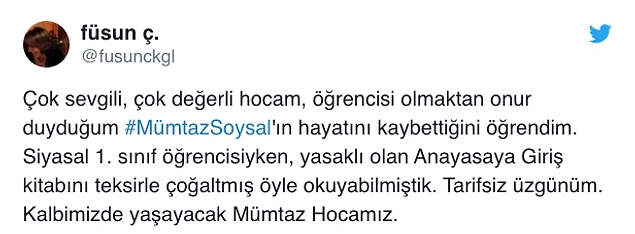 Hocaların Hocasıydı: Prof. Dr. Mümtaz Soysal Yaşama Veda Etti