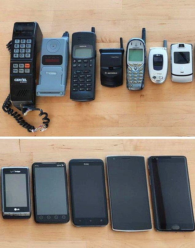 2. Cep telefonunun 20 yıllık evrimi.
