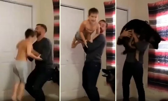 Kendini Fırlatması İçin İnsan Dostunun Kucağına Çıkan Köpeğin İzlerken Pozitif Duygularda Boğulacağınız Görüntüleri!