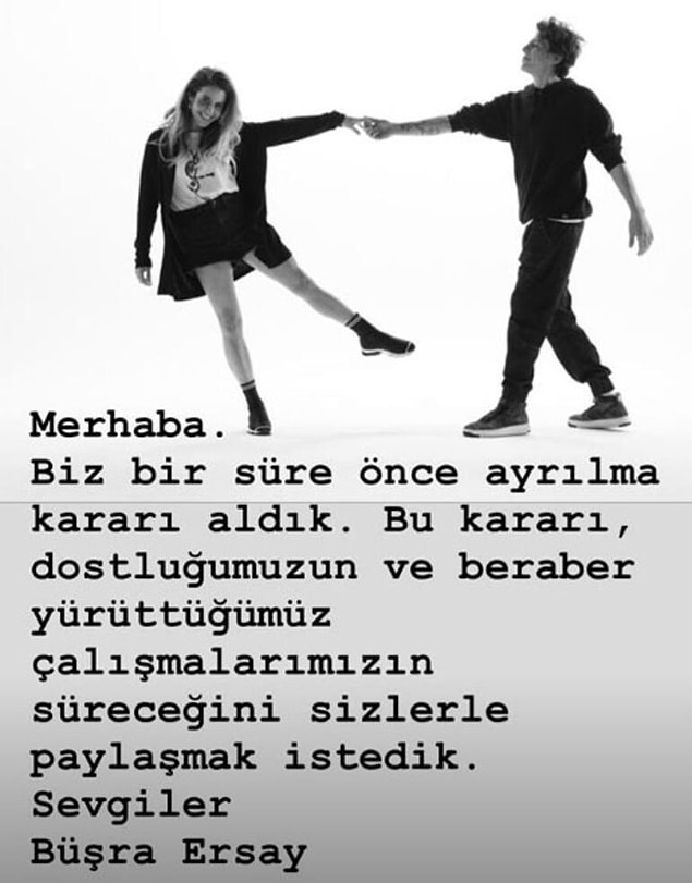 8. Büşra Pekin ile Ersay Üner yollarını ayırma kararlarını böyle açıkladılar.