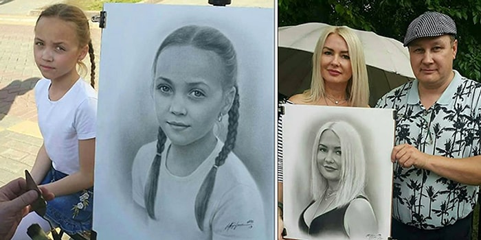 1 Saatte Yaptığı Gerçekçi Portre Çizimleriyle Sanata Adeta Çağ Atlatan Sokak Sanatçısı: Nikolay Yarakhtin