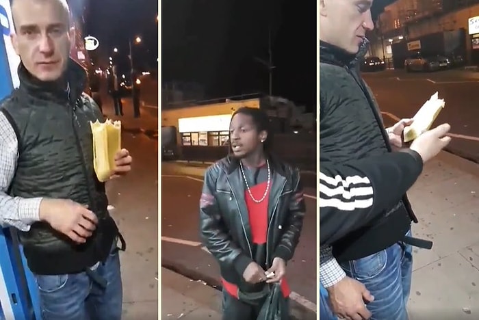 Gecenin Bir Yarısı Yemeğini Paketiyle Birlikte Yiyen Sarhoş Adam