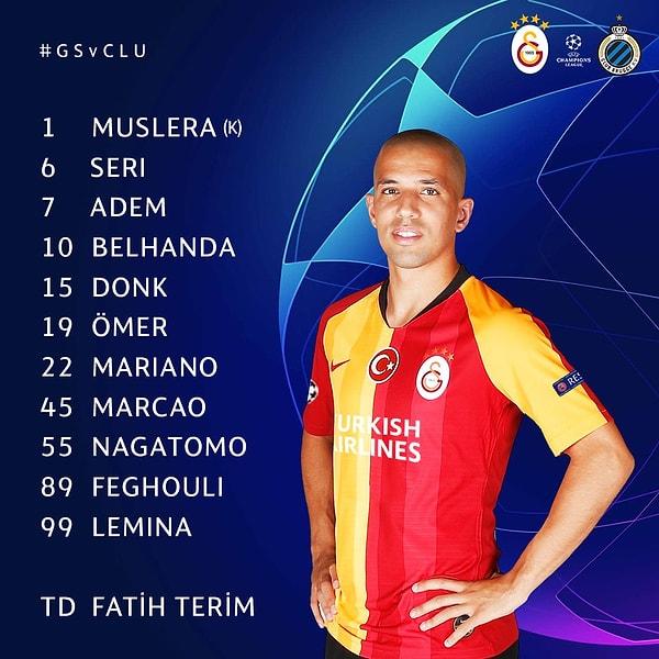 Ev sahibi Galatasaray maça şu ilk 11 ile çıktı.