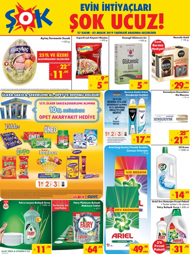 En ilgi çeken kampanya ise 12 TL'lik Ülker Sakız&Şekerleme alımına 10 TL değerinde Opet akaryakıt hediyesi.