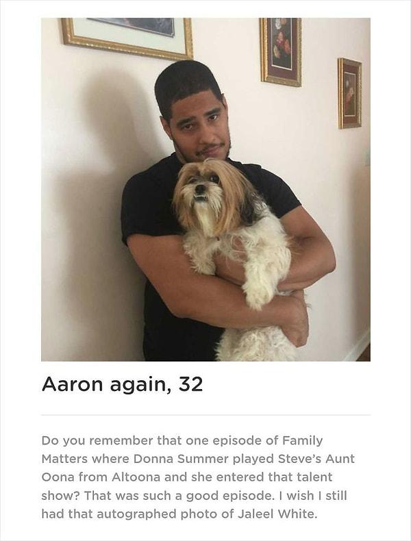 Mesela bu hayvansever Aaron: