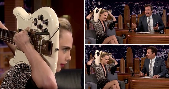 Cara Delevingne'in Hayran Bırakan Elektro Gitar Şovu
