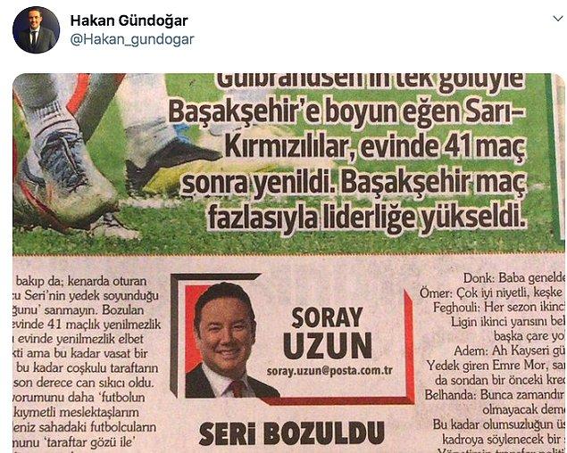 Ancak geçtiğimiz günlerde spor muhabiri ve gazeteci Hakan Gündoğar şöyle bir paylaşımda bulundu.