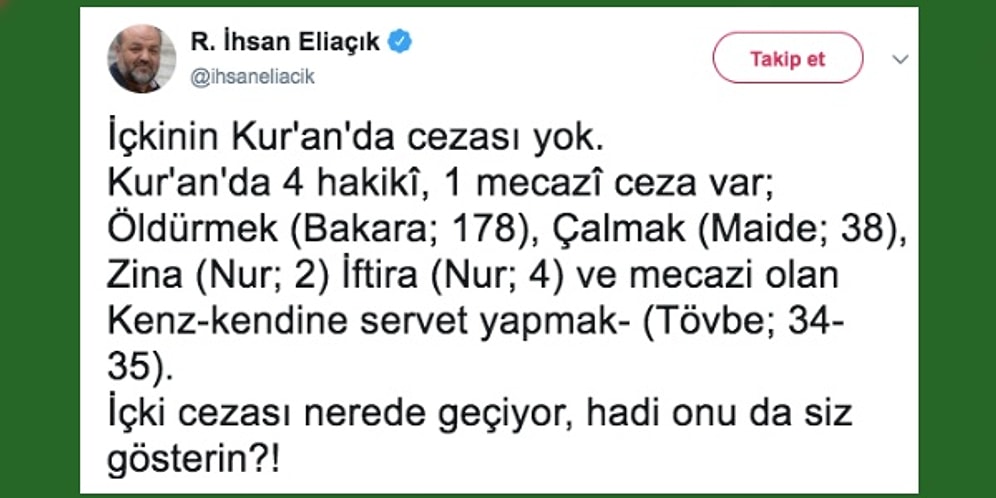 'İçkinin Kur'an'da Cezası Yok' Diyen İlahiyatçı İhsan Eliaçık'ın Başlattığı Tartışma Gündeme Bomba Gibi Düştü