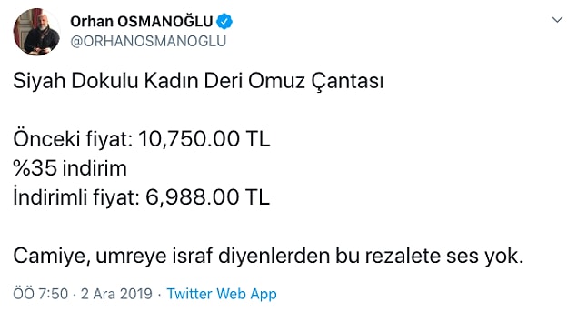 Sapla samanı karıştıran ve son günlerde olan aşırı indirimleri eleştiren Orhan Osmanoğlu, bu konuyla ilgili paylaşımlar yapmaya başladı. Mesela bu: 👇