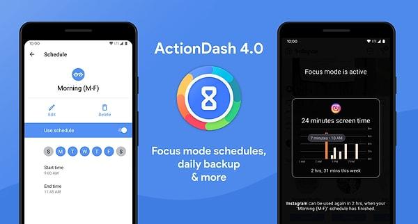 Günlük hareketlerinizi kayıt altında tutarak gündelik performansınızı arttırmayı hedefleyen, cihaz kullanımınızı gözetim altında tutan ActionDash.