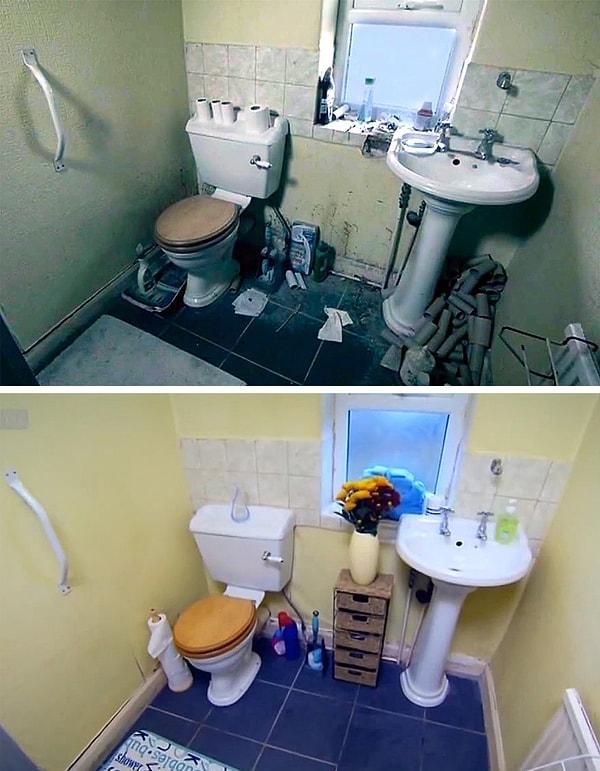 2. Bu banyo 15 yıl boyunca temizlenmemişti, ancak temizlikten sonra mükemmel görünüyor.