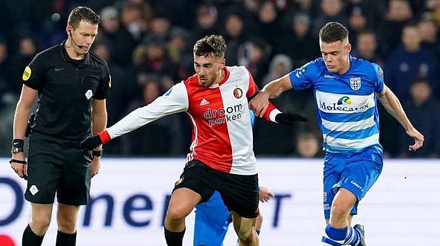 Feyenoord'un evinde Zwolle'yi 1-0'la geçtiği maçta 18 yaşındaki Ümit Milli futbolcumuz Orkun Kökçü 90 dakika sahada kaldı.