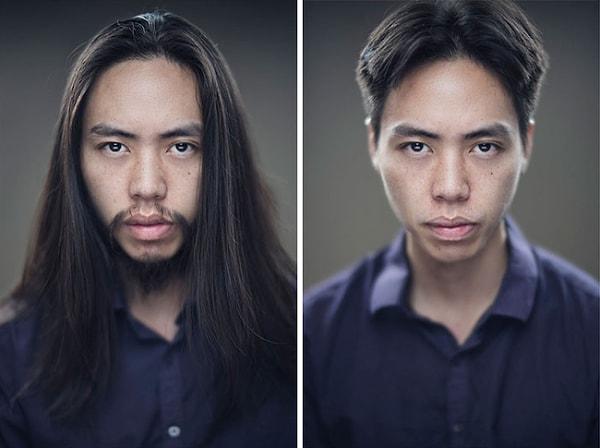 26. "Saçımı bağışlayabilmek için 2 yıla bir uzatıyorum. İşte öncesi ve sonrası fotoğraflarım."
