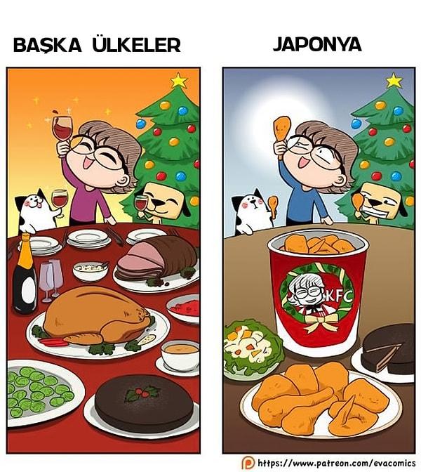 13. "70'lerin sonunda KFC'nin Japonya'da yaptığı akıllıca bir pazarlama sonucu, Noel'de KFC tavuğu yemek bir gelenek haline gelmiştir."