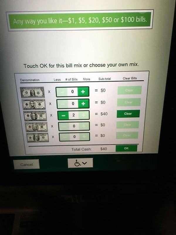 9. Bu ATM'de size verilmesini istediğiniz banknotları seçebiliyorsunuz desek?