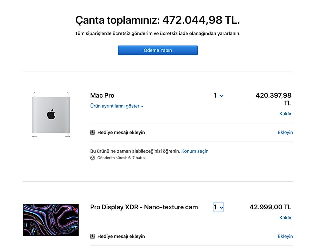 Son adımda toplamda 472.044,98 TL'lik bir fiyata ulaştık.
