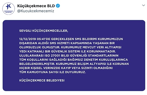 Küçükçekmece Belediyesi'nden Bir Garip SMS: 'I Will Cut Ur A*ses, Have A Nice Day...'