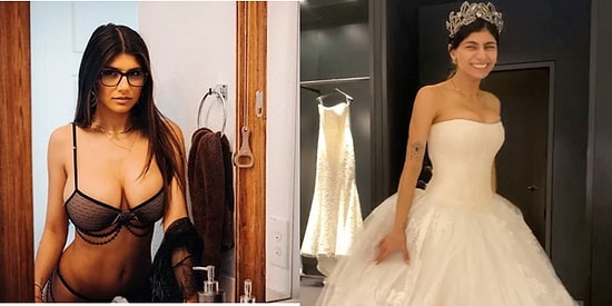 Gelin Olmuş Gidiyor! Porno Yıldızı Mia Khalifa'dan Gelinlikli Paylaşım