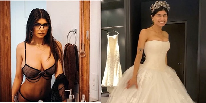 Gelin Olmuş Gidiyor! Porno Yıldızı Mia Khalifa'dan Gelinlikli Paylaşım