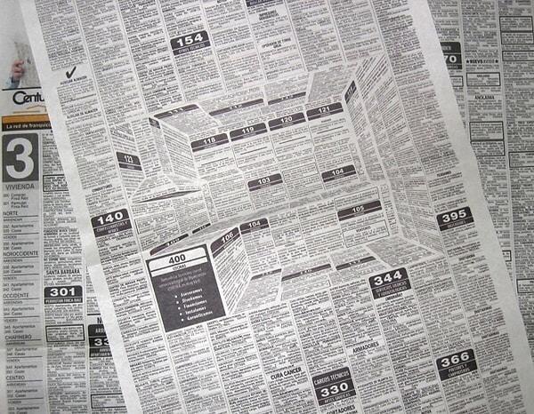 10. Sıkıcı gazete ilanlarına 3D dokunuşlar