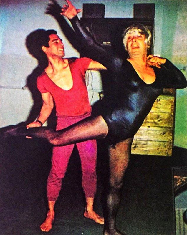 3. Bir tanecik Huysuz Virjin, 1985 yılında yakışıklı partneriyle bale sanatını icra ederken...