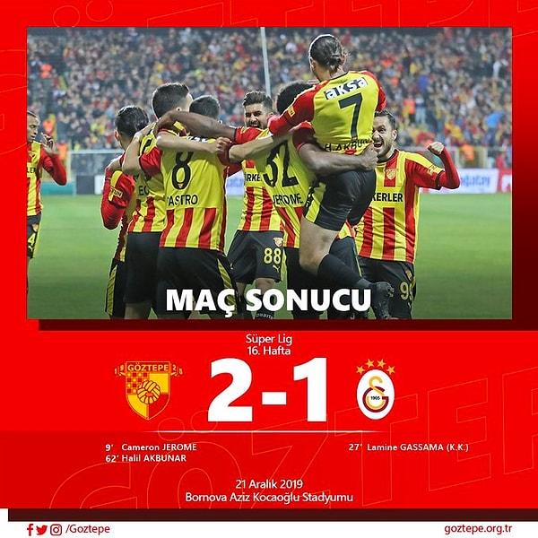 Kalan bölümde başka gol olmadı ve karşılaşma Göztepe'nin 2-1'lik üstünlüğüyle sona erdi.
