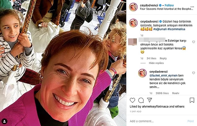 8. Ceyda Düvenci, kendisine botoks yaptırması gerektiğini söyleyen takipçisine, hayat dersi gibi bir cevap verdi!