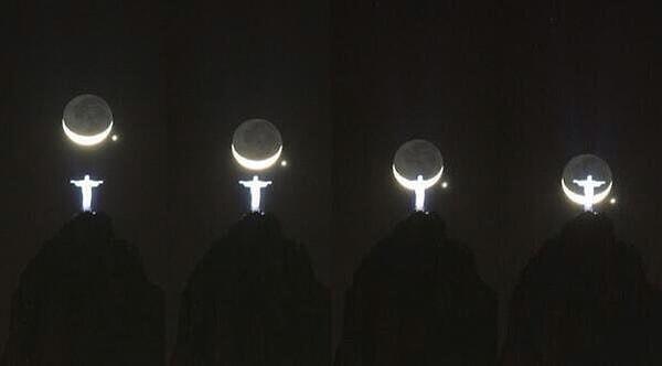 34. Ay ve Venüs Rio de Janeiro'daki İsa heykelinin arkasına geçer ve İsa'nın melek kanatları olur.