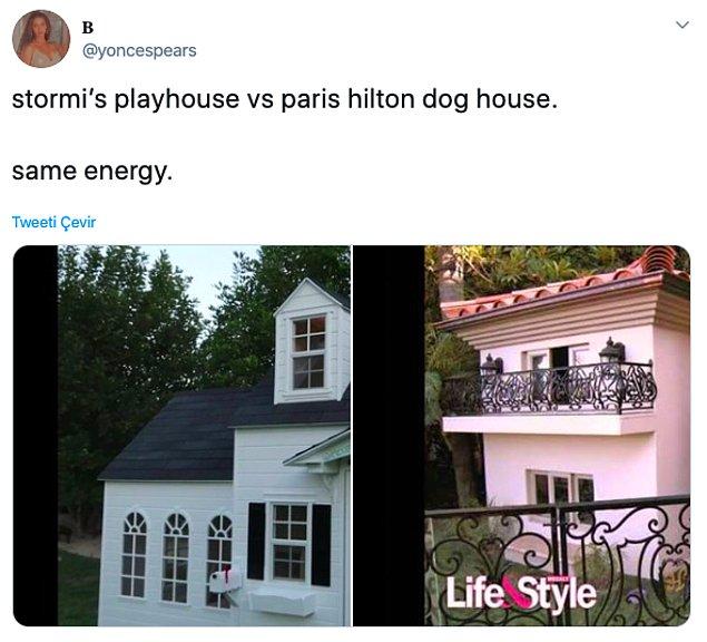 "Stormi'nin oyun evi vs Paris Hilton'un köpek evi"