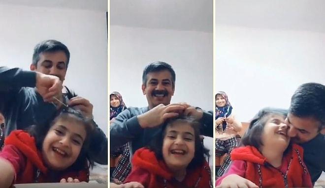 Kızının Saçlarını Yaparken Bir Yandan da TikTok Videosu Çeken Babanın İçinizi Isıtacak Görüntüleri!
