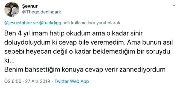 Sonradan gelerek muhabir Mert Armağan ve yanındaki diğer erkeklere ahlak dersi gibi bir cevap veren genç de Twitter'da ortaya çıktı...