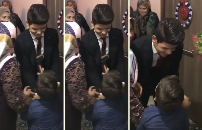 Ablasını İstemeye Gelen Gence 'Derya'yı Neden Aldın Len' Diyerek Terlikle Vuran Ufaklık!