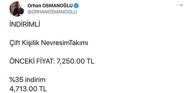 15. Şehzade Orhan Osmanoğlu'nun 4 Bin 713 Liraya İndirimli Nevresim Takımı Paylaşımı Goygoycuların Diline Fena Düştü!