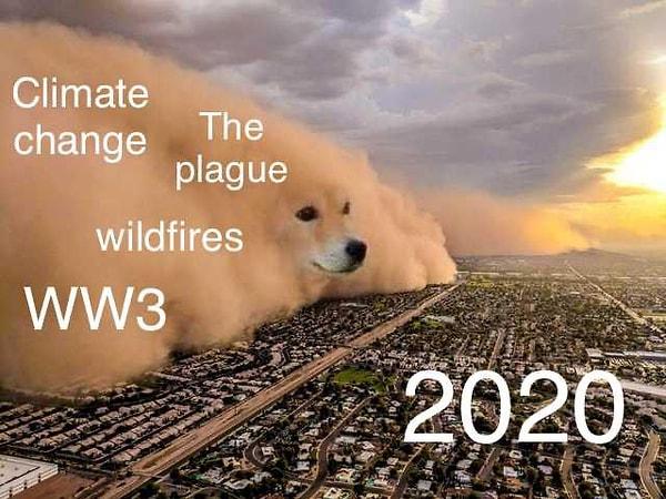 16. "İklim değişikliği, salgın hastalıklar, kontrol edilemeyen yangınlar, 3. Dünya Savaşı...ve 2020"