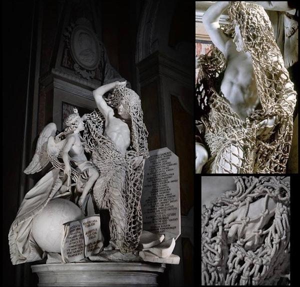 13. 18. yüzyılda Francesco Queirolo bu heykeli hiçbir yardım almadan tam yedi yılda yaptı. Tek bir blok mermerden müthiş detaylarıyla ağ yapmak...
