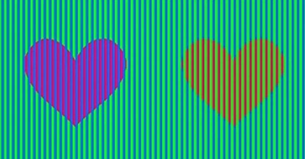 6. Burada gördüğün iki kalbi hangi renk olarak görüyorsun?