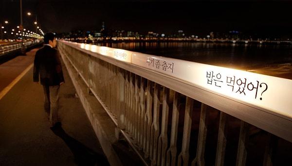 8. Güney Kore'de bulunan Mapo Köprüsü'ndeki intiharları azaltmak için köprünün adı "Yaşam Köprüsü" olarak değiştirilmiş ve üzerine pozitif mesajlar eklenmiştir. Ancak bu değişikliklerden sonra intihar oranı 6 kat artmıştır.