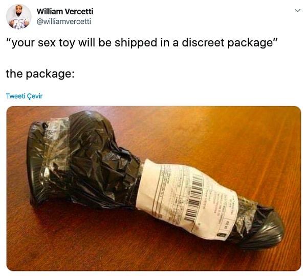 5. "Seks oyuncağınız dikkat çekmeyen bir paket ile gönderilecektir"