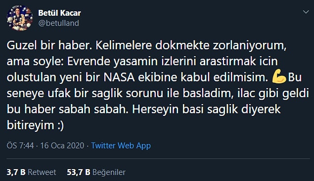 Twitter hesabından yaptığı açıklamayı da sizler için buraya bırakalım... 👇