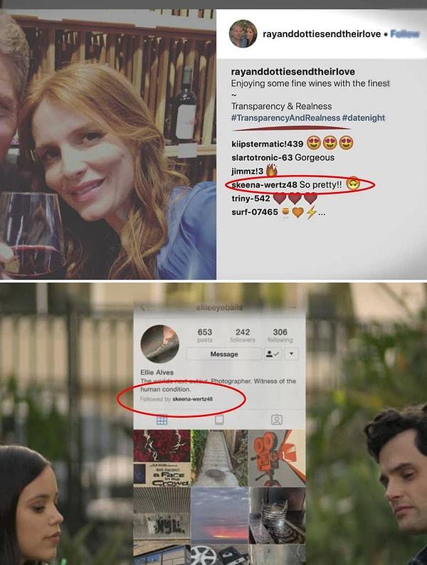 17. skeena-wertz48 adlı instagram kullanıcısının Dottie’nin fotoğrafına yaptığı yorumu görüyoruz ve yine başka bir sahnede bu kullanıcının Ellie’yi takip ettiğini görebilirsiniz.