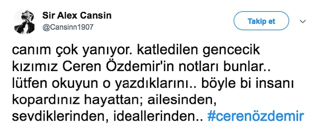 Bir Twitter kullanıcısı, Ceren'in günlüğündeki hedeflerini, ideallerini, yapmak istediği notları yayınladı.