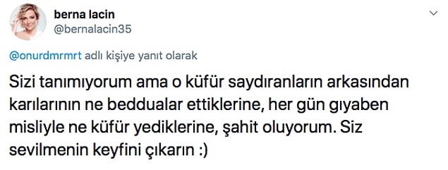 Berna Laçin de bu Tweet'i destekleyenler arasındaydı. :)