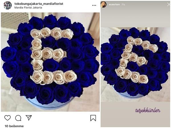 Instagram'da geçtiğimiz yıl şubat ayında paylaşılan çiçeğin fotoğrafını alan Erken, çiçek kendisine gelmiş gibi story'sinde paylaşarak 'Teşekkürler' notunu düştü! 😅