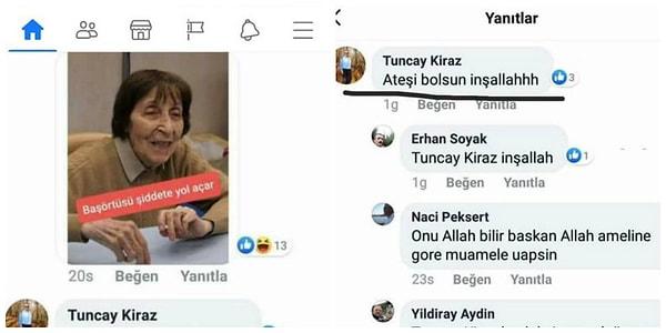Ordu’nun Korgan ilçesinin AKP’li Belediye Başkanı Tuncay Kiraz ise fotoğrafa “Ateşi bol olsun inşallah” yorumunda bulundu.