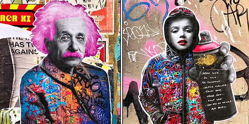 Pembe Saçlı Einstein mı? Ünlü Simaların İnsanı Kendine Hayran Bırakan Birbirinden Yaratıcı 25 Duvar Resmi
