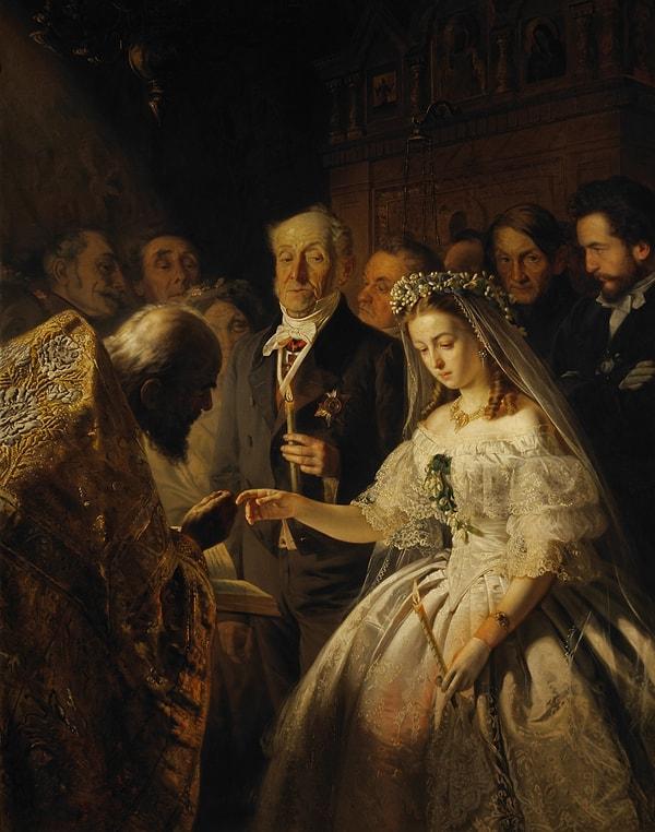 Rus ressam Vasili Pukirev tarafından 1862 yılında yapılmış "The Unequal Marriage" ya da dilimizdeki adıyla "Eşit Olmayan Evlilik" benzersiz bir başyapıt.
